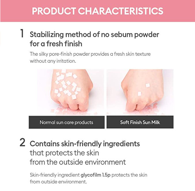 Missha Soft Finish Sun Milk - Kết cấu mỏng nhẹ, dễ dàng thẩm thấu vào da