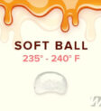 Hình ảnh minh họa giai đoạn soft ball trong làm kẹo