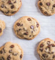 Bánh quy chocolate chip trên khay nướng