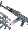 Súng airsoft AK-47 cổ điển với báng gỗ và hộp đạn cong đặc trưng