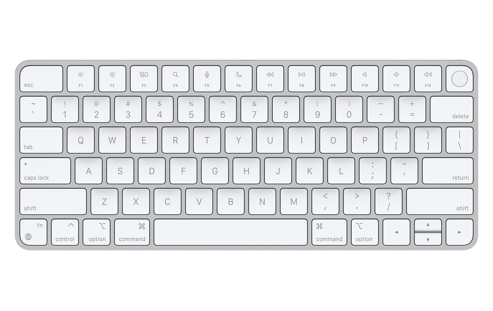 Apple Magic Keyboard on a desk. The image highlights the thin profile and minimalist design.
