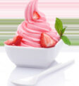 Cận cảnh một cốc frozen yogurt với topping trái cây tươi, thể hiện sự hấp dẫn và lành mạnh của món tráng miệng này